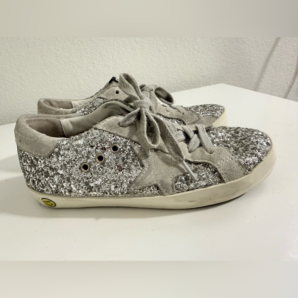 Golden Goose Kids  size 31 Silver Glitter Sneakers - Picture 2 of 10